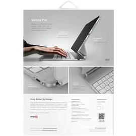 Uniq Venno Pro Magnetic Smart Keyboard Case für iPad Air 10,9" (2020/2022) / Pro 11" (2021/2022) / Air 11" (2024/2025/2026) Weiß