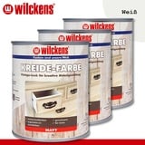 Wilckens 3 x 750 ml Kreidefarbe weiß Vintage-Look Innen Kreativ Anstrich Matt