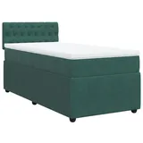 vidaXL Boxspringbett mit Matratze Dunkelgrün 100x200 cm Samt