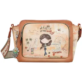 Anekke Peace & Love Umhängetasche Polyester Mint/Khaki/Mehrfarbig