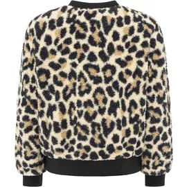 Zwillingsherz "Classic Leo", Damen, Gr. XL, beige, Bouclé, Obermaterial: 100% Polyester, gemustert, mehrfarbig, taillenbedeckt, ohne Ausschnitt, Rippbündchen, Jacken Bomberjacke, stylisch,kuschelig, Rippbündchen