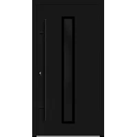 Aluminium Haustür "AURORA" 82 mm RC2 BLACKLINE Tiefschwarz RAL 9005 beidseitig innen öffnend DIN links