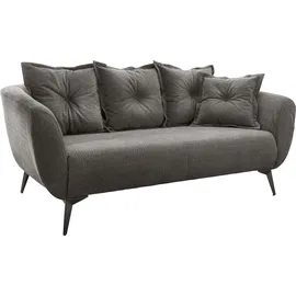 Home Affaire 2,5-Sitzer HOME AFFAIRE "Baggio, Breite 196 cm zeitlos & elegant, bequem", grau (grau, braun), B:196cm H:94cm T:103cm, 100% Polyester, Sofas, schwarze Metallfüße