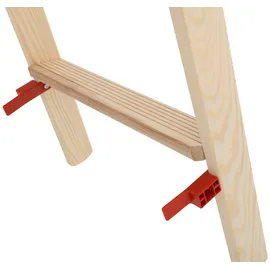 Hymer Holz-Stufenstehleiter 2x6 Stufen Länge 1,80 m beidseitig begehbar