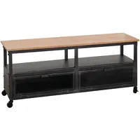 MCW Lowboard MCW-N28, TV-Rack, Rollen 2 Fächer, 3D-Struktur Industrial