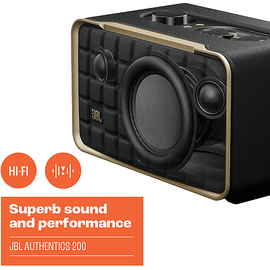 JBL Authentics 200 Smart Home Lautsprecher, Bluetooth, Schwarz