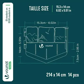 VOUNOT Rasenkante Kunststoff 214 x 20 cm 14 Stück Terrakotta