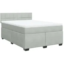 vidaXL Boxspringbett mit Matratze Hellgrau 160x200 cm Samt