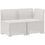 vidaXL 2-Sitzer Garten-Sofa 200 x 80 x 32 cm Weiß