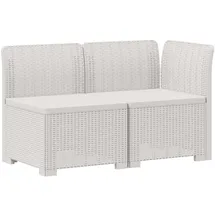 vidaXL 2-Sitzer Garten-Sofa 200 x 80 x 32 cm Weiß