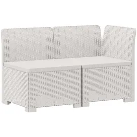 vidaXL 2-Sitzer Garten-Sofa 200 x 80 x 32 cm Weiß