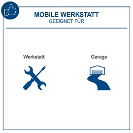 SCHEPPACH Werkbank Holz/Stahl 236 x 50 x 205 cm 5 Schubladen