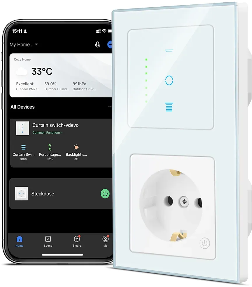CURRYSMARTER Gen6.1 WLAN Rollladenschalter & WLAN Smart Steckdose 13A