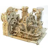 Murmelbahn 3D Holz Puzzle,Hand Gekröpft Kugelbahn Bausatz,Mechanisches Achterbahn Bauen Spielzeug,Geschenke für Männer und Frauen