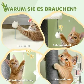 PawHut Kratzbaum Deckenhoch 225-255 cm weiß