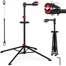 Relaxdays Fahrrad Montageständer bis 30 kg schwarz, höhenverstellbar 110-190cm, 360° drehbar
