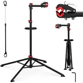 Relaxdays Fahrrad Montageständer bis 30 kg schwarz, höhenverstellbar 110-190cm, 360° drehbar