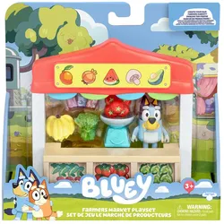 BLUEY Mini-Spielset Farmers Market, 6,3 cm Figur, Spielzeugwaage