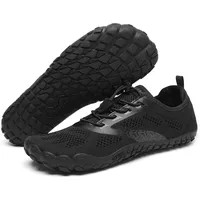 SAGUARO Barfußschuhe Herren Damen Zehenschuhe Ultraleicht Bequem Traillaufschuhe rutschfest Atmungsaktiv Barfussschuhe mit Breiter Zehenbox für Training Fitness, Kohle Schwarz, 48 EU - 48 EU