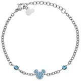 Disney Kinder Armband Mickey Mouse silberfarben Silikonarmband Blau