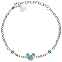 Disney Kinder Armband Mickey Mouse silberfarben Silikonarmband Blau