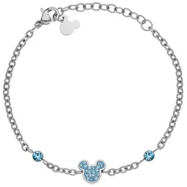Disney Kinder Armband Mickey Mouse silberfarben Silikonarmband Blau