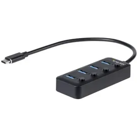 Startech StarTech.com 4 Port USB-C Hub - 4x USB-A mit individuellen An/Aus-Schaltern - Schwarz