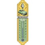 Nostalgic-Art Retro Thermometer, 7 x 28 cm, Renault – 4CV – Geschenk-Idee für Renault-Zubehör Fans, Original Lizenzprodukt (OLP), aus Metall, Vintage Design