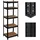 Relaxdays Schwerlastregal, HBT 180x60x45 cm, 500 kg, 5 Ebenen, Keller, Garage, Lagerregal zum Stecken, Stahl, Schwarz