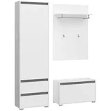 VCM Xonox Garderobe, Weiß, 146 x 35 cm, & Serien, Garderoben-Sets