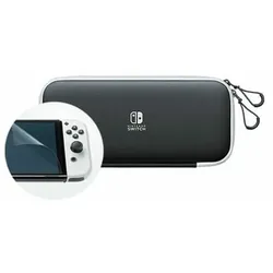 NINTENDO Switch-Tasche&-Schutzfolie Schwarz/Weiß OLED Modell