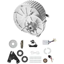 Vevor 450 W Elektrischer Gleichstrommotor mit Bürsten – 36 V, 3000 U/min Motor mit verbessertem Drehzahlregler und Daumengashebel-Kit, Elektromotor für Go Karts, E-Bikes, Motorräder, Roller