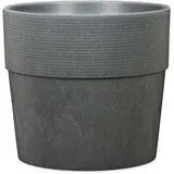 Scheurich Groove 40, Blumentopf/Pflanzkübel, rund, Farbe: Carbon, hergestellt mit recyceltem Kunststoff, 8 Jahre Garantie, für den Innenbereich
