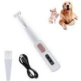 Wasserdichter, wiederaufladbarer Pfotentrimmer für Haustiere mit LED-Licht, Haustierhaarschneider mit LED-Licht, Hundepfoten-Trimmer, Leise Schermaschine Hund Katze, USB-aufladbarem Pflegeschneider