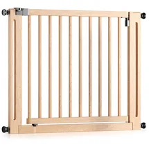 Bomi BOMI® Türschutzgitter Miko ohne Bohren 63–161 cm | Kinderschutzgitter aus Holz mit 90° Feststellfunktion - Naturbelassen