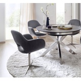 MCA Furniture Esszimmerstuhl Melrose Set 2 St., Stuhl 360°drehbar mit Nivellierung grau
