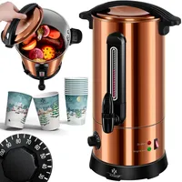 Kesser KESSER® Glühweinkessel 10L Edelstahl Inkl. 10x Becher Glühweinkocher mit Thermostat Glühweinautomat Heißgetränkeautomat Wasserkocher Heißwasserspender Einkochautomat Füllstandanzeige Zapfhahn