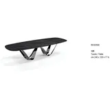 JVmoebel Esstisch Tisch Esstisch Wohnzimmer Esszimmer Tische Edelstahl Glas Möbel (Esstisch), Made in Europa schwarz
