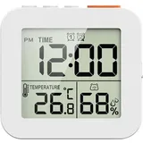 Digitale Badezimmeruhr, Duschtimer, Hygrometer, Thermometer, Wanduhr, wasserdichter Duschtimer, weiß