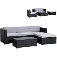 SVITA California Poly-Rattan Lounge Gartenset Sofa-Set Garnitur Gartenmöbel Couch-Set