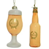 MARELIDA Weihnachtsbaumschmuck BIER Glas Flasche Trinkglas Weihnachtskugel 2St