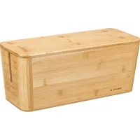 Navaris Bambus Kabelbox mit Deckel - Organizer für Kabel