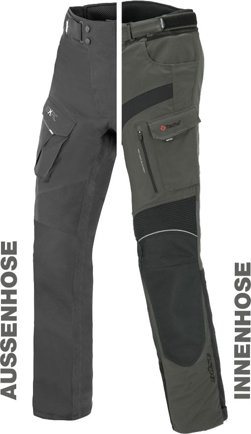 Büse Porto, pantalon en textile imperméable - Gris/Noir - 27