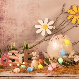 IDENA LED Lichterkette Ostern Flower 1 m Warmweiß