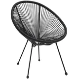 vidaXL Moon Rattan Gartenstühle 80 x 70,5 x 83 cm schwarz 2 St.