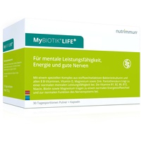 nutrimmun MyBIOTIK LIFE+ (30 Tagesportionen) – Nahrungsergänzungsmittel mit Bakterienkulturen, allen B-Vitaminen, Vitamin D, Magnesium & Zink – Für mentale Leistungsfähigkeit, Energie & gute Nerven