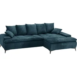 Ecksofa MR. COUCH "Haiti III, L-Form", blau (dolce 13 ocean), B:280cm H:87cm T:180cm, Dolce (100% Polyester), Sofas, Wahlweise mit Kaltschaumpolsterung