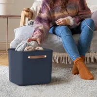 Rotho 2er-Set Aufbewahrungsbox 40l, Kunststoff, blau, 40 39,5 x