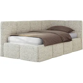 MKS JUGENDBETT ARVO 90/200 - Beige Strukture - Foam-Matratze - Rechts Seite