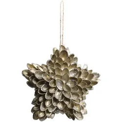 Chic Antique Weihnachtskugel Sternenform, H14,5/Ø 6 cm, antique messing